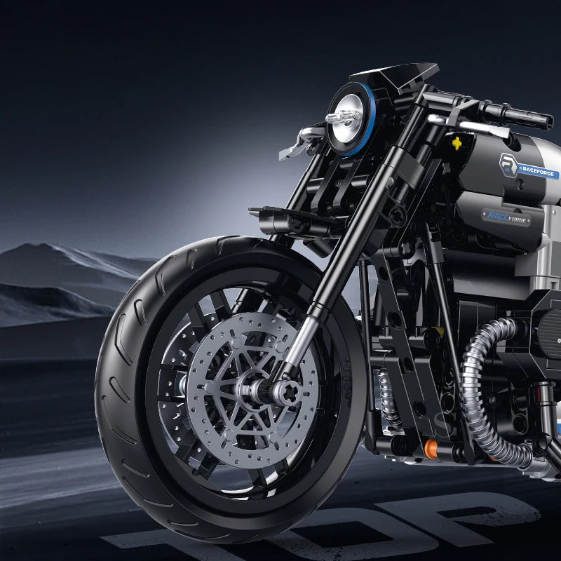 1:8 Classic Motorcycle Building Blocks MOC Technical Motorbike Model Bricks Gift