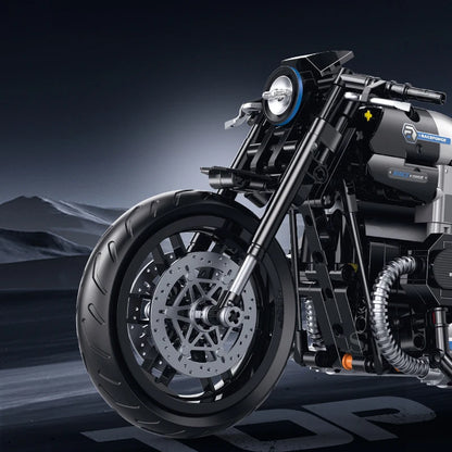 1:8 Classic Motorcycle Building Blocks MOC Technical Motorbike Model Bricks Gift