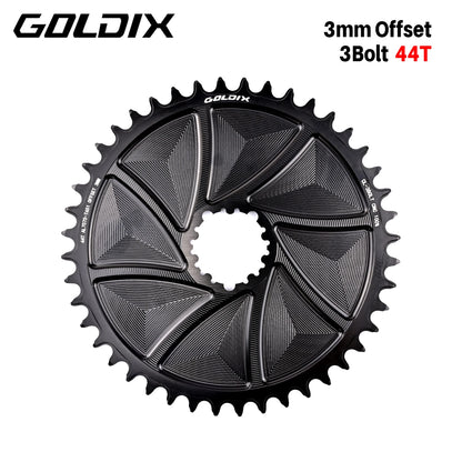 Narrow Wide Chainring 3-Bolt 3mm Offset for Goldix MTB Road Crankset