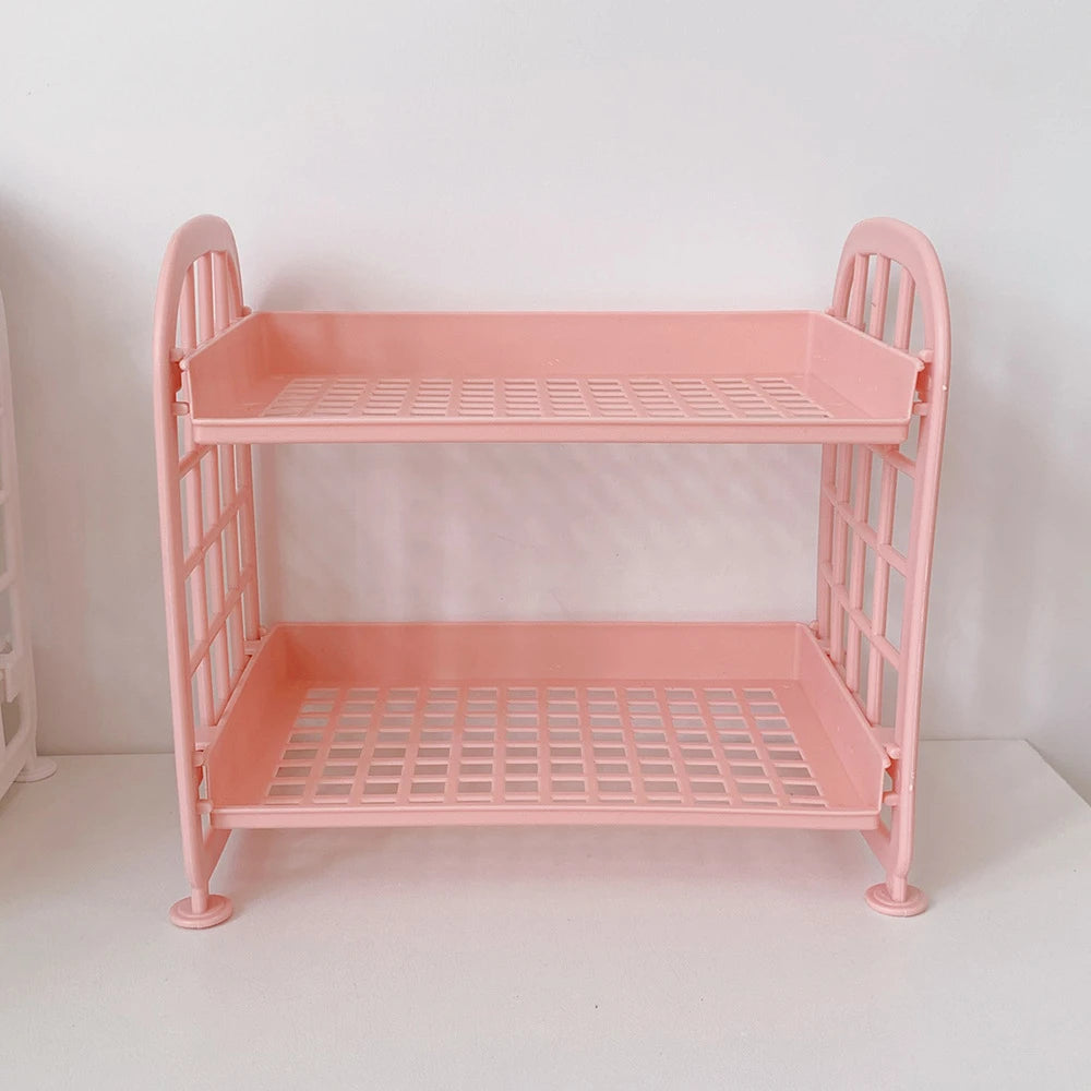 Desktop Stationery Rack Organizer Multi-Functional Plastic Shelf Makeup Holder