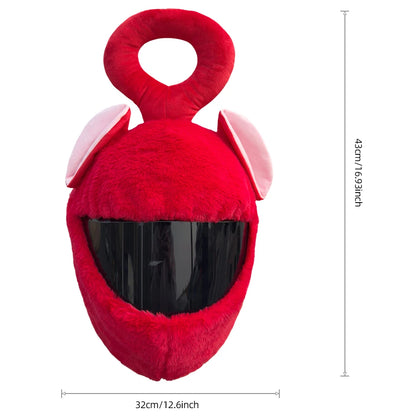 Protection Headgear Cover Plush Cartoon Helmet for Motorcycle Full Face