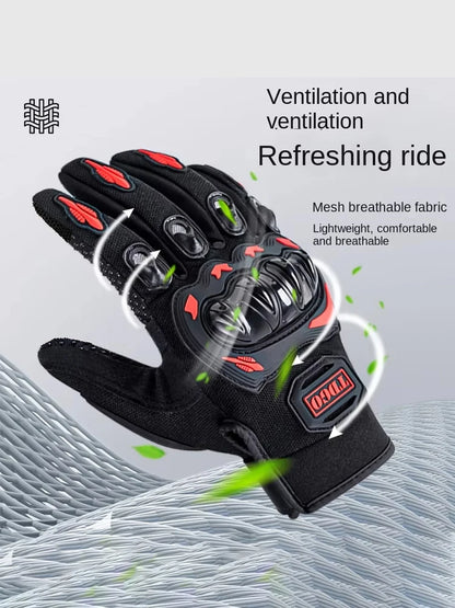 Motorcycle Full Finger Gloves Leather Riding Gear for Dirt Bike Sport