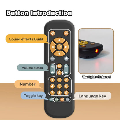 Tv Remote Control Toy for Baby with Music and Light Educational Infant Toy