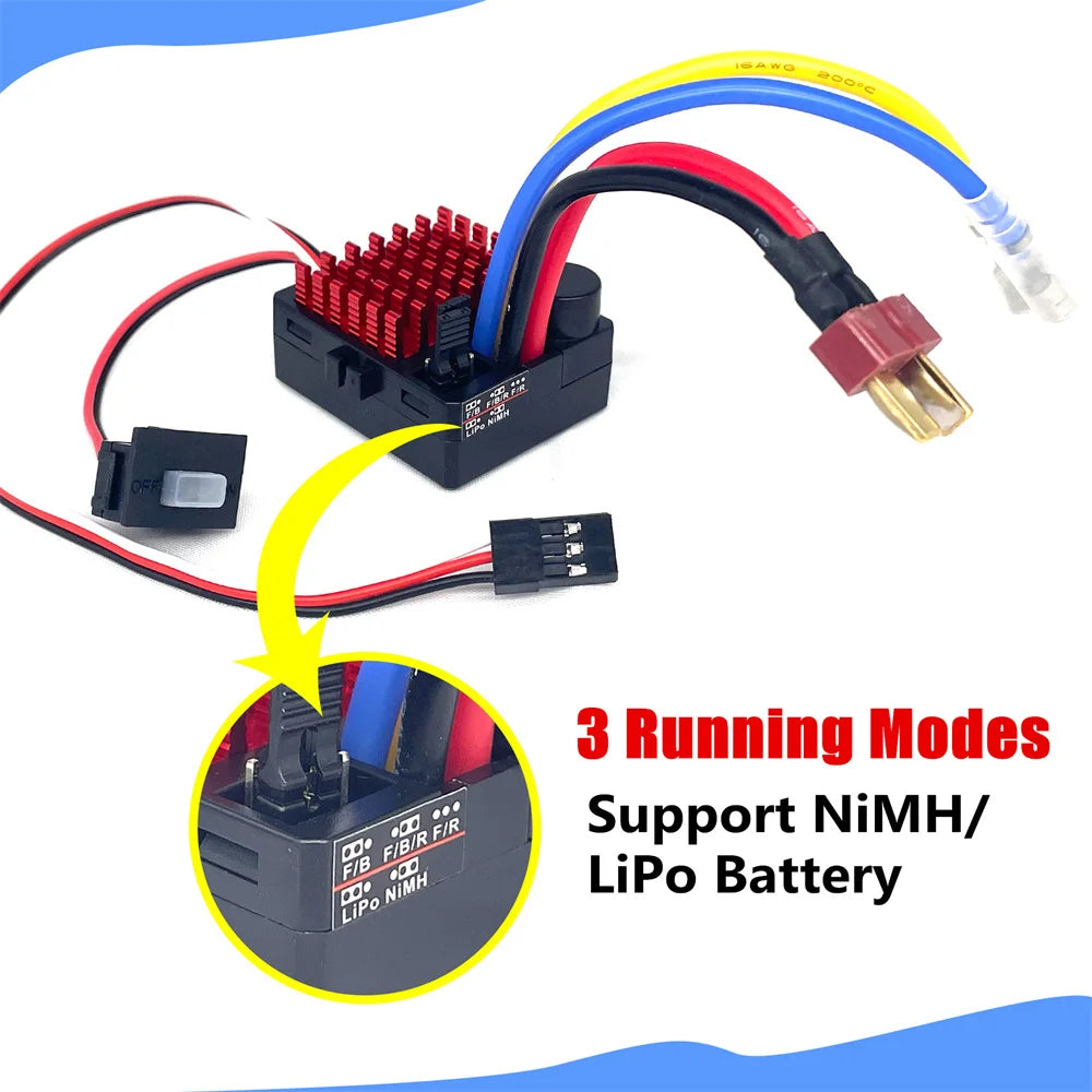 1060 60A Speed Controller Waterproof ESC for 1/10 RC Car Axial TRX4 TRX6