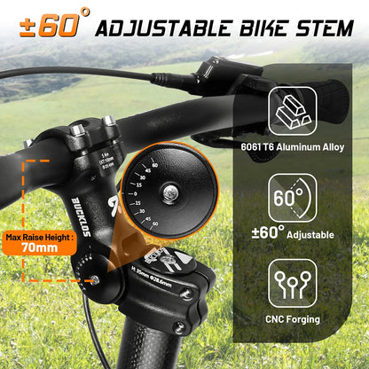 Adjustable MTB BMX Handlebar Stem BUCKLOS CNC Aluminium Bike Riser