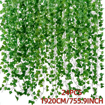 24PCS Artificial Greenery Vine Ivy Garland Wedding Wall Decor 19m