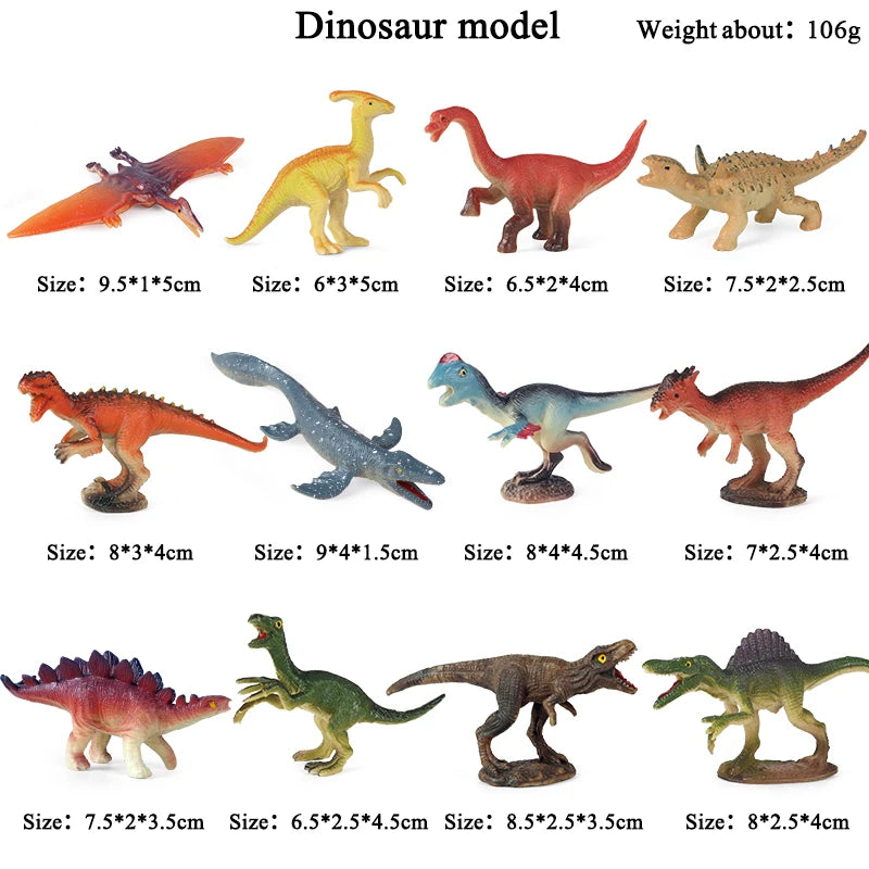 Jurassic Dinosaur 12PCS Action Figures T-Rex Velociraptor Kids Toy Set