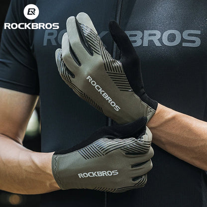 ROCKBROS Cycling Gloves Touch Screen Anti-Slip Breathable MTB Road Running Fitness