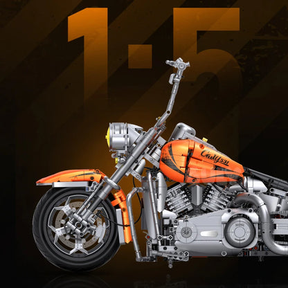 1:5 Classic Cruiser Motorcycle Building Blocks 2392pcs DIY Engineering Model Toy Gift