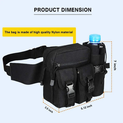 Outdoor Fanny Pack Waist Bag with Bottle Holder for Camping Hiking Hunting EDC