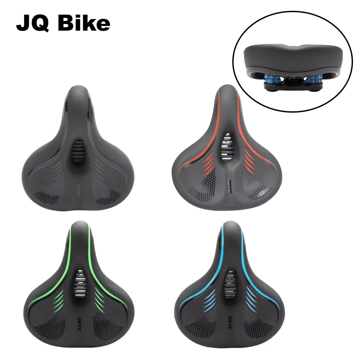 Oversize Wide Padded Bike Saddle Shock Absorbing Seat Indoor Outdoor Bicycle