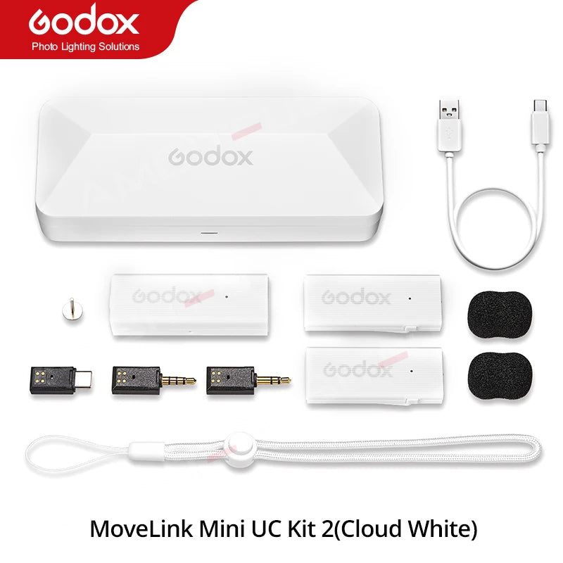 Godox MoveLink Mini LT UC 2.4GHz Wireless Lavalier Microphone Kit for iPhone Type-C Smartphones DSLR Cameras