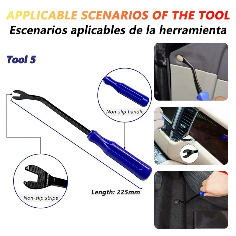 4x Car Door Clip Pry Trim Removal Tool Set Plastic Dash Panel Interior