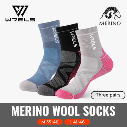 3 Pairs Merino Wool Socks Thermal Thick Hiking Socks for Men & Women