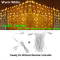3.5-40M LED Icicle String Lights Christmas Curtain Fairy Lights Garland Remote Outdoor For New Year Wedding Street Holiday Decor-EXPROTAS