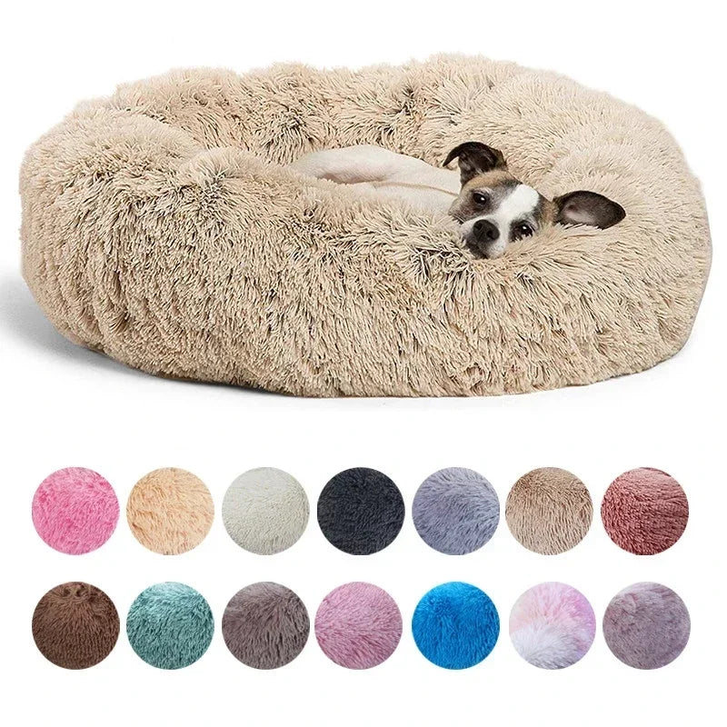 40-90cm Cat Bed Plush Round Soft Warm Cushion for Dog Pet Winter Sleeping