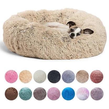 40-90cm Cat Bed Plush Round Soft Warm Cushion for Dog Pet Winter Sleeping