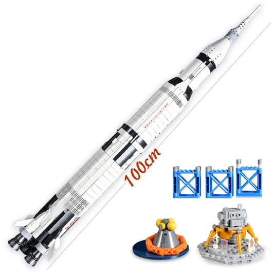 The Apollo Saturn V 92176 100Cm Space Rocket Building Blocks Bricks Educational Kids Adults Toys Christmas Birthday Gifts 21309-EXPROTAS