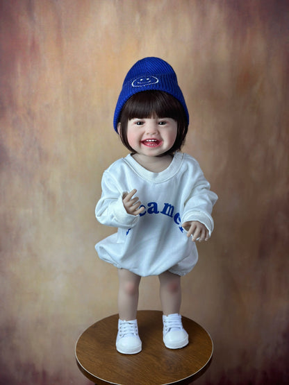 BZDOLL 55CM 22Inch Can Stand Reborn Baby Lifelike Girl Doll Full Soft Silicone Body Princess Toddler Bebe Birthday Gift-EXPROTAS