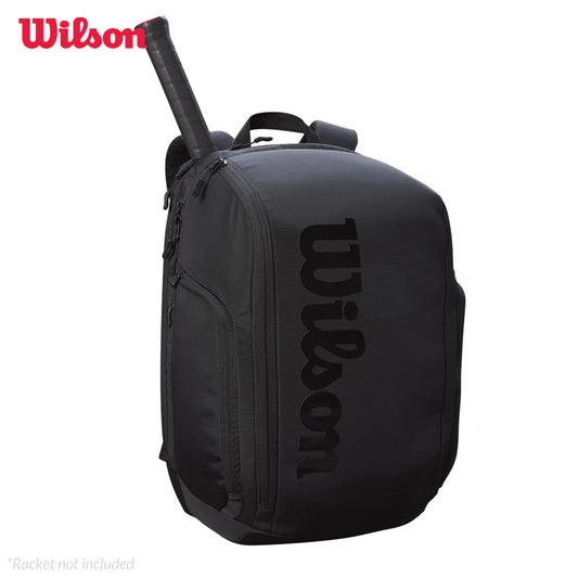 Wilson Roger Federer Tennis Bag Black Pro Staff V13 Super Tour Team Tennis Backpack For 2 Racquets With Isolation Compartmen-EXPROTAS