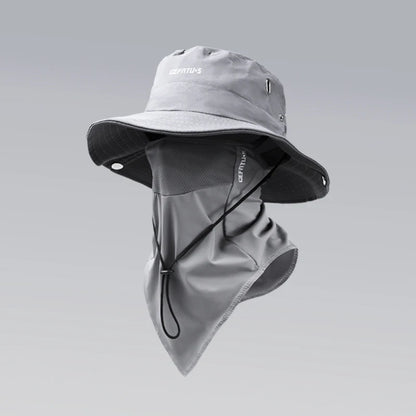 Outdoor Activities Sun Hat with Foldable Brim & Face Mask for Protection