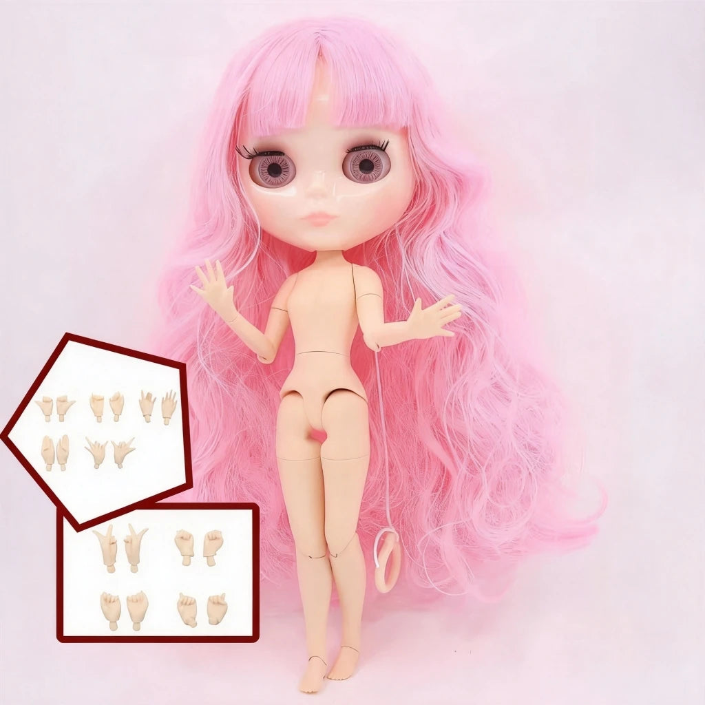 ICY DBS Blythe Doll White Skin Joint Body Long Colourful Hair Glossy Face