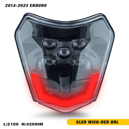 POWERZONE KTM EXC SXF XCW Headlight for Dirt Bike Enduro Motocross 2014-2023