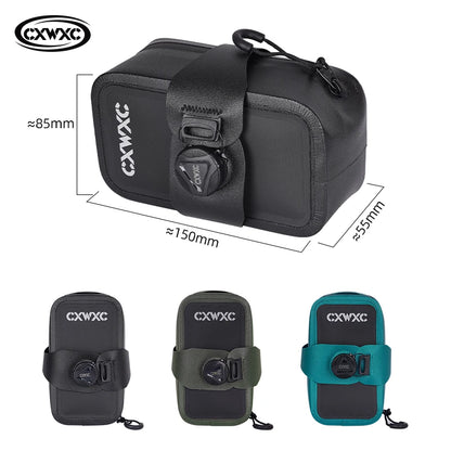 Waterproof Bike Saddle Bag CXWXC 0.6L TPU Hard Shell BOA Tail Pouch