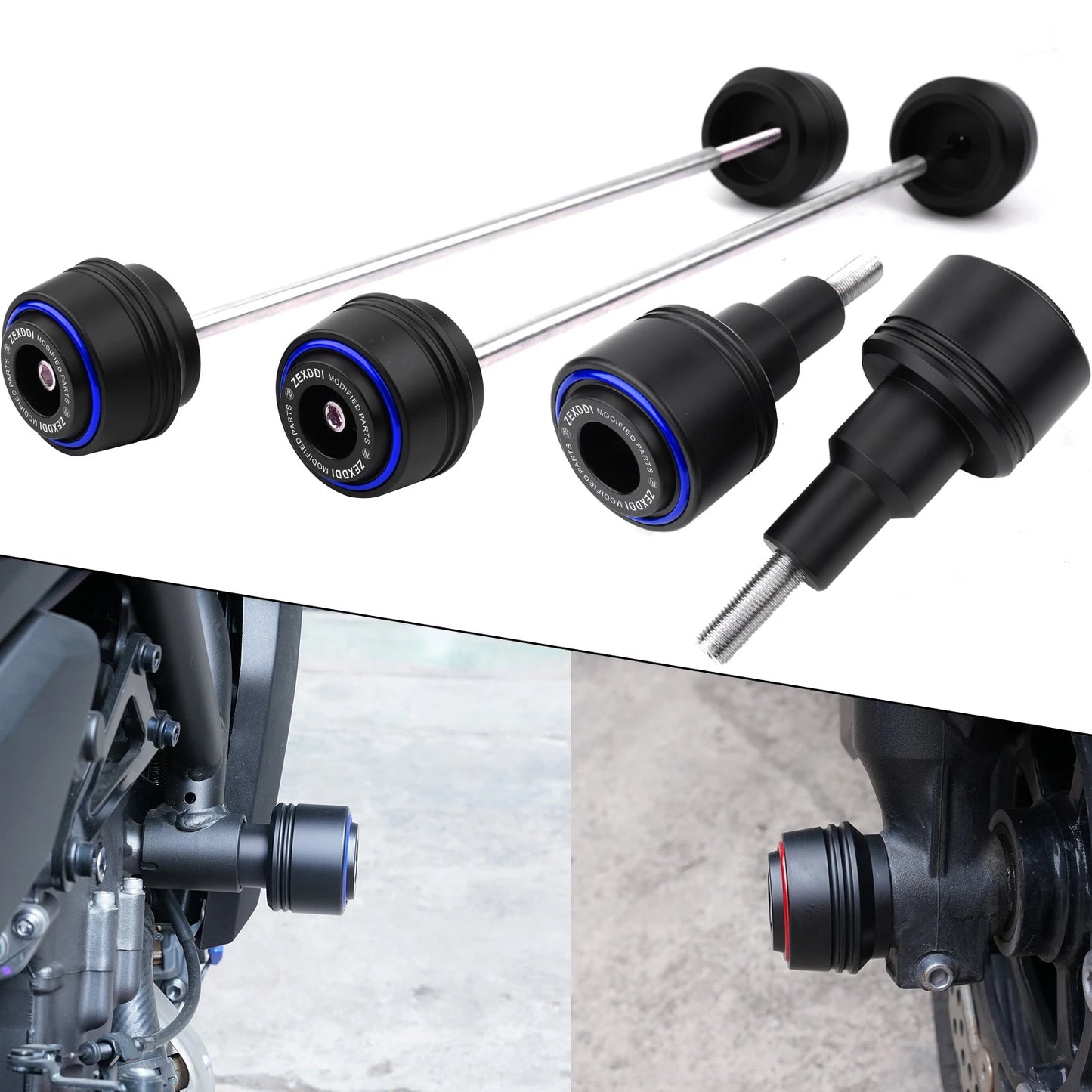 Yamaha MT-07 FZ-07 Wheel Axle Fork Crash Protectors Frame Sliders 2014-2026
