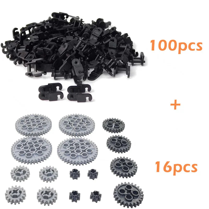 100Pcs Link Chain Gear Parts for MOC Building Blocks Train Toys