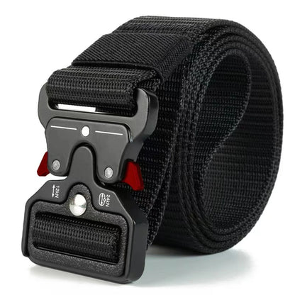Men's Buckle Tactical Belt Red Ears Plastic Multifunctional Military Canvas