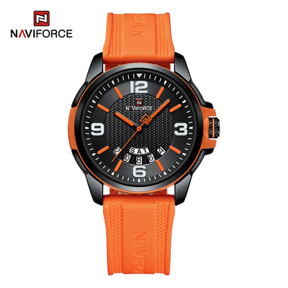 Original Brand NAVIFORCE 2024 New Quartz Watch for Men Waterproof Silicone Strap Business Male Classic Wrist watches Date Clock-EXPROTAS