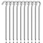 10pcs Aluminum Tent Stakes Pegs with Hooks Light Ground Pegs for Camping Tarp