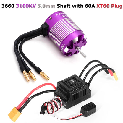 60A Brushless Motor ESC for 1/10 RC Car Drift Racing Waterproof Electric