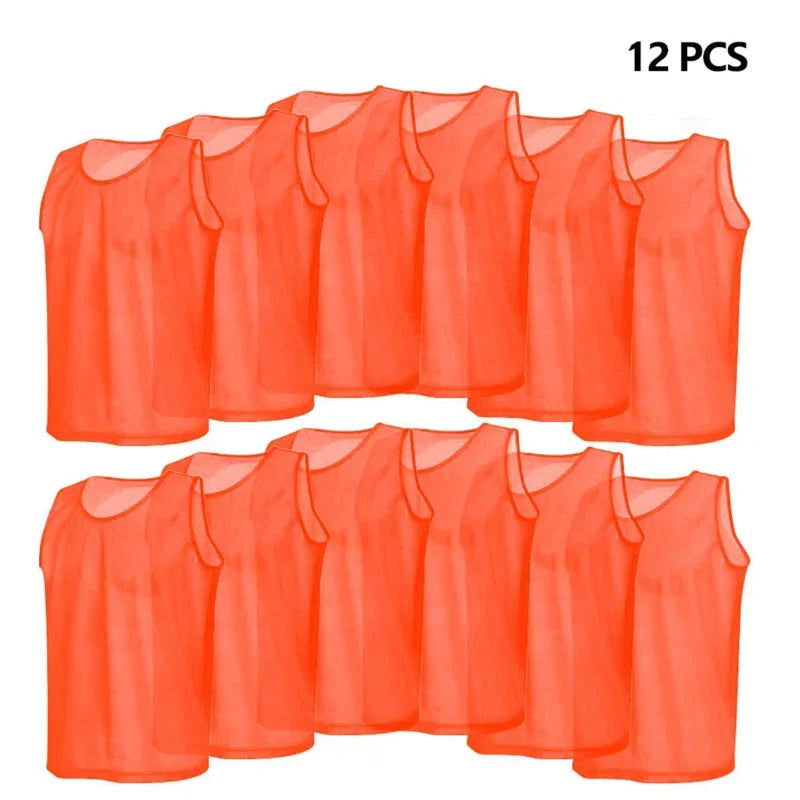12PCS Kids Quick Dry Basketball Soccer Training Bibs Jersey Pinnie Vest