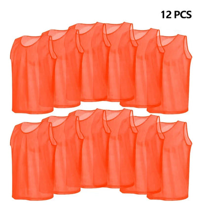 12PCS Kids Quick Dry Basketball Soccer Training Bibs Jersey Pinnie Vest