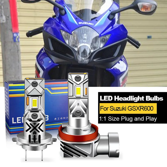 2PCS Canbus LED Motorcycle Headlight High/Low Bulb H7+H11 For 2006 2007 Suzuki GSXR600 GSXR750 White 20000lm 60w-EXPROTAS