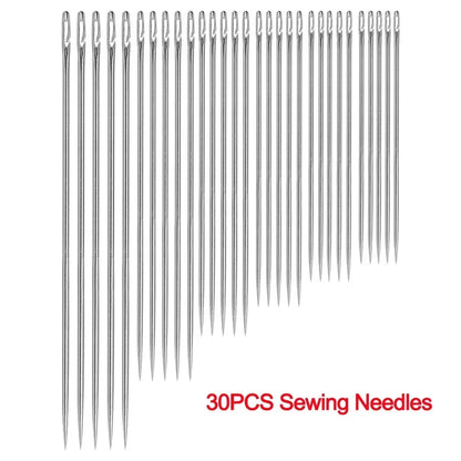 30Pcs Stainless Steel Blind Sewing Needles Self Threading for Elderly DIY