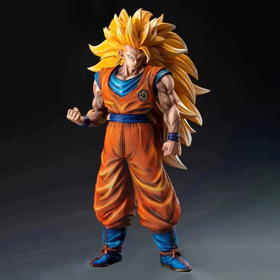 11.8in/30cm Anime Dragon Ball Z Figure SSJ3 Goku Figure PVC Super Saiyan Statue 3 Gokou Collectible Model Toys Gifts-EXPROTAS