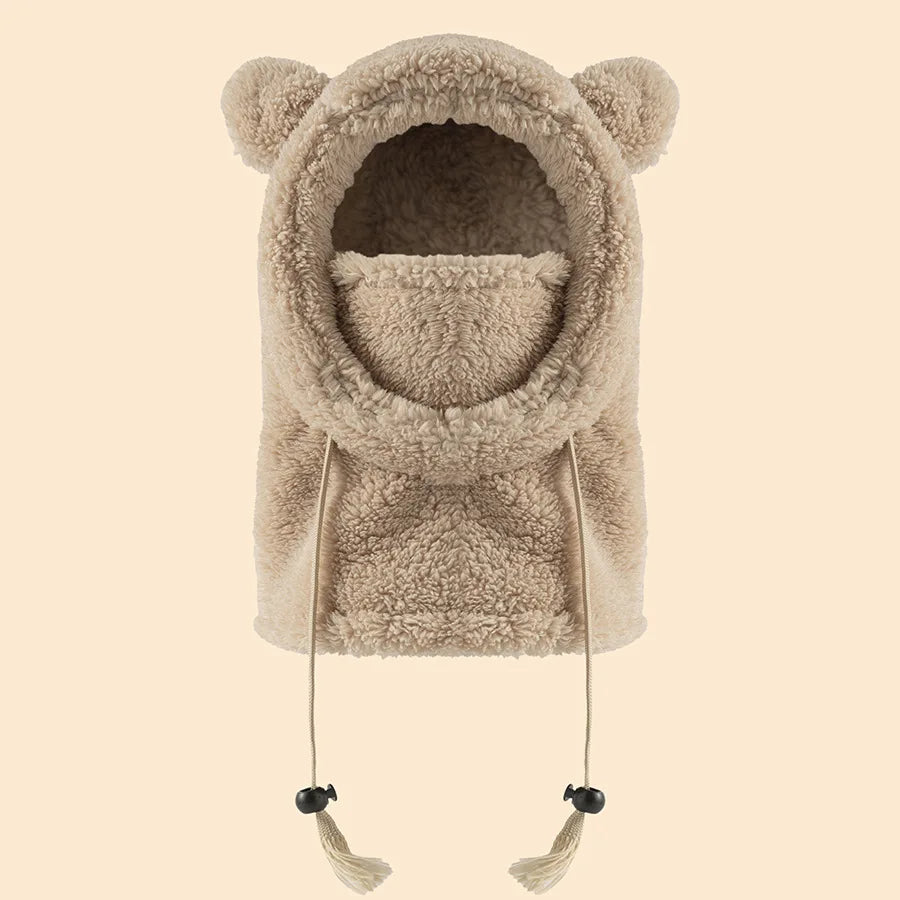Warm Winter Hats for Kids 3-14 Years with Plush Scarf Boys Girls