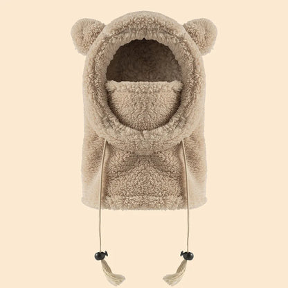 Warm Winter Hats for Kids 3-14 Years with Plush Scarf Boys Girls