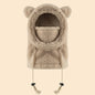 Warm Winter Hats for Kids 3-14 Years with Plush Scarf Boys Girls