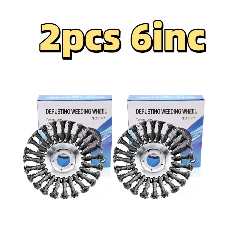 Weed Brush Trimmer Head Steel Wire Wheel Universal Garden Parts 6/8/10 Inch