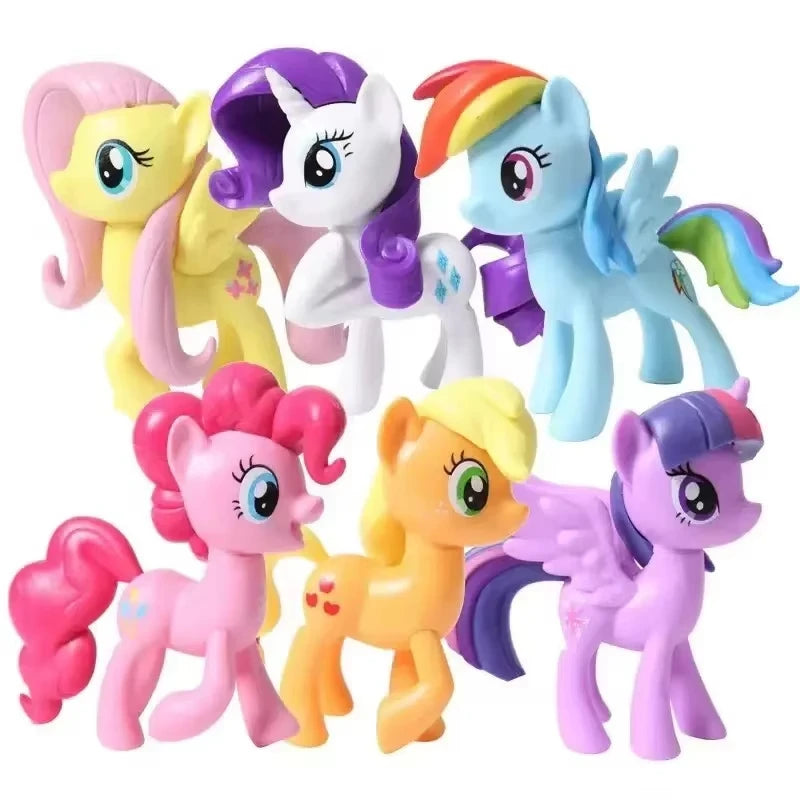6pcs My Little Pony Action Figures Twilight Sparkle Kids Toy 8cm