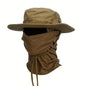 Wide Brim Boonie Hat with Balaclava Mask for Outdoor Fishing Hiking