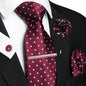 Men's Plaid Tie Clip Set with Pocket Square Cufflinks Wedding Accessories