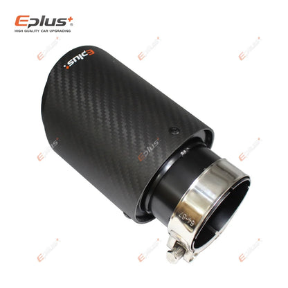 EPLUS Matte Carbon Fiber Exhaust Tip Black Stainless Straight for Akrapovic