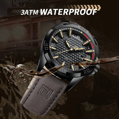 NAVIFORCE Men Casual Sport Military Quartz Calendar Wrist Watch for Man Business Leather Waterproof Male Clock Relogio Masculino-EXPROTAS