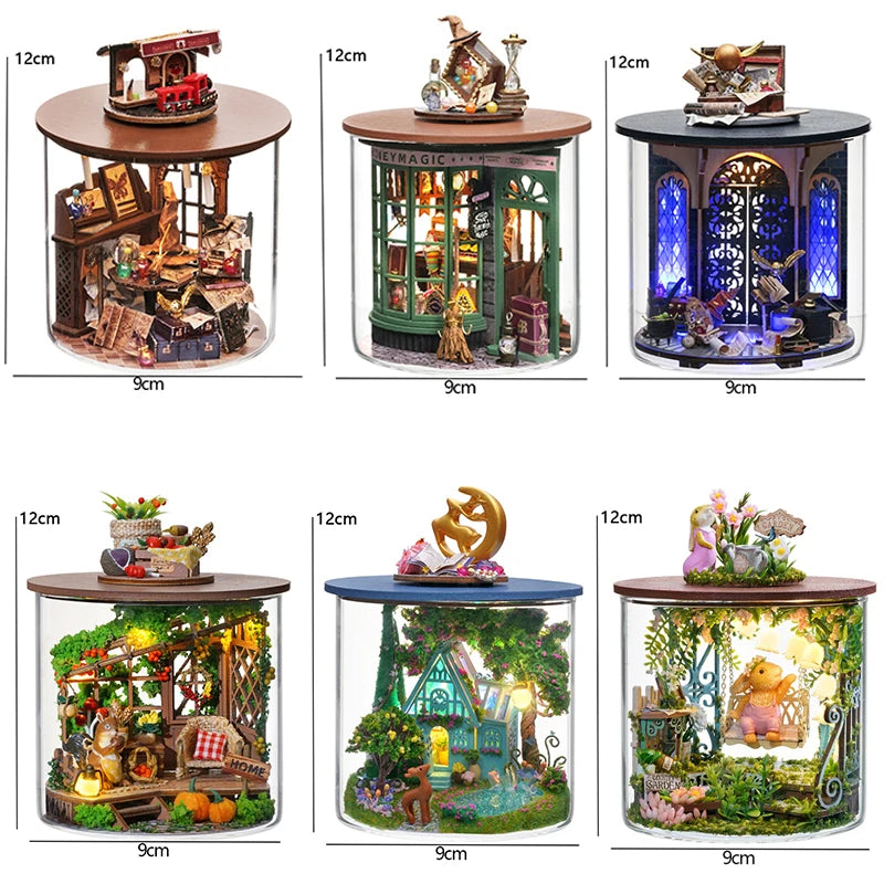 Wooden Mini DIY Dollhouse Kit with Furniture 3D Room Model Puzzle Decor Gift - EXPROTAS