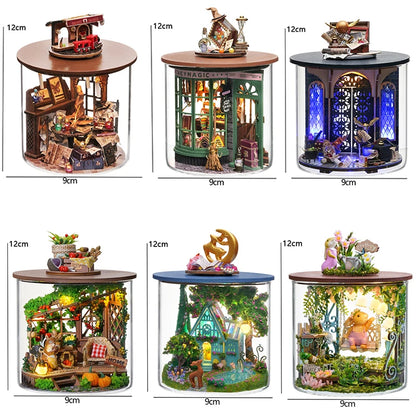 Wooden Mini DIY Dollhouse Kit with Furniture 3D Room Model Puzzle Decor Gift - EXPROTAS